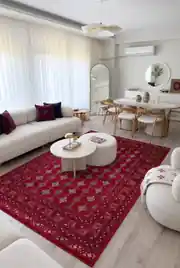 Marakeş Serisi Kırmızı Dokuma Halı 160x230cm 4