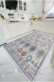 Kaymaz Tabanlı Vintage Renkli Salon Halısı K358-00 K358-00 100x200cm 4