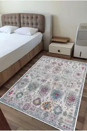 Kaymaz Tabanlı Vintage Renkli Salon Halısı K358-00 K358-00 100x200cm 3