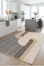 Kaymaz Tabanlı Yıkanabilir Vizon Salon Halısı 1510 80x200cm 4
