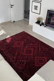 Safir Serisi Kırmızı Vintage Dokuma Halı Salon Halısı 160x240cm 2