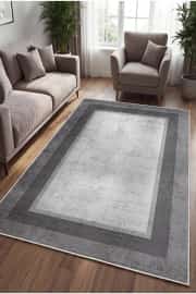 Kaymaz Tabanlı Yıkanabilir Gri Salon Halısı 4405 80x200cm 2