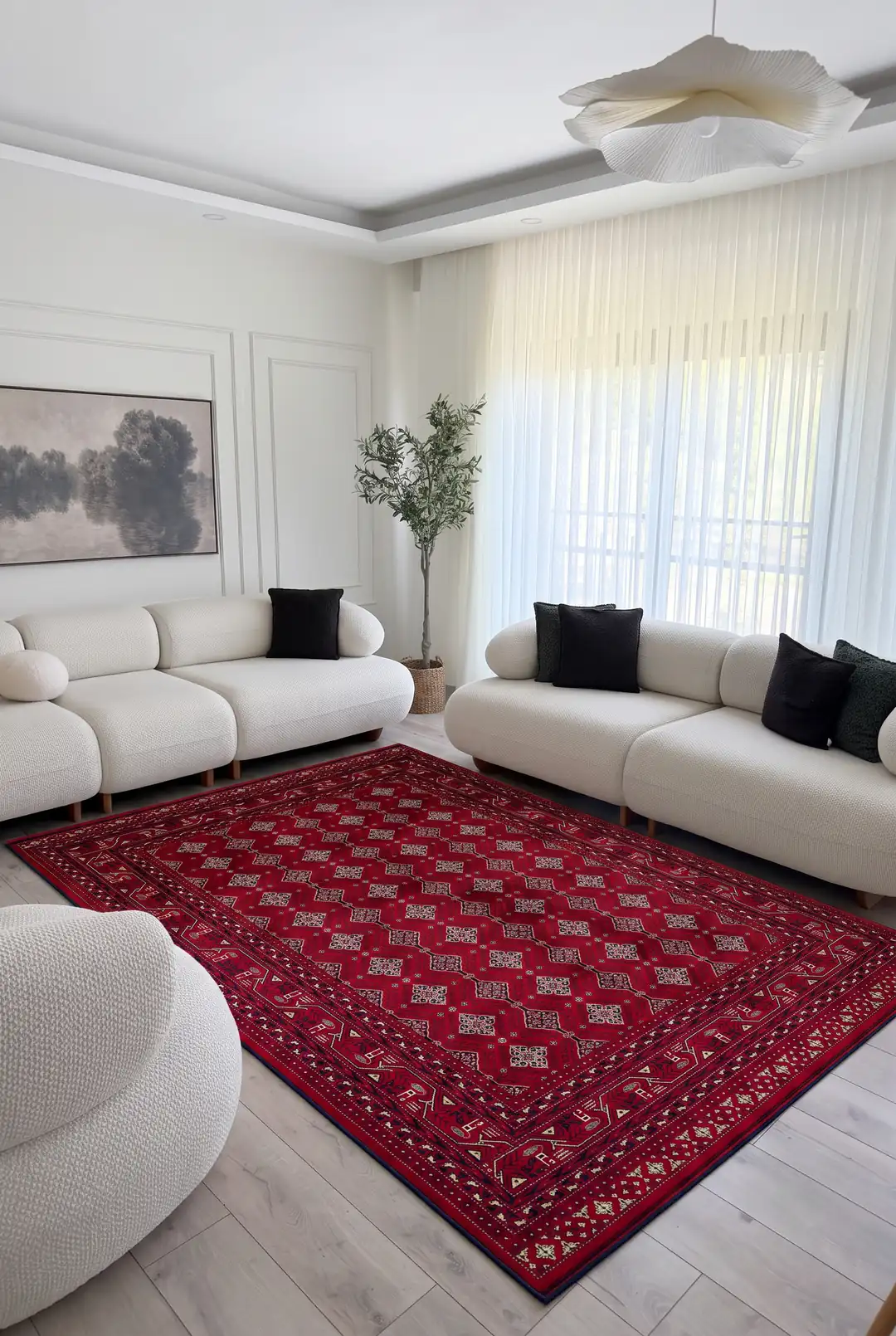 Marakeş Serisi Kırmızı Dokuma Halı 200x290cm