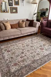 Safir Serisi Bej Vintage Dokuma Halı Salon Halısı 160x240cm 1
