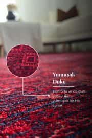 Safir Serisi Kırmızı Vintage Dokuma Halı Salon Halısı 160x240cm 6