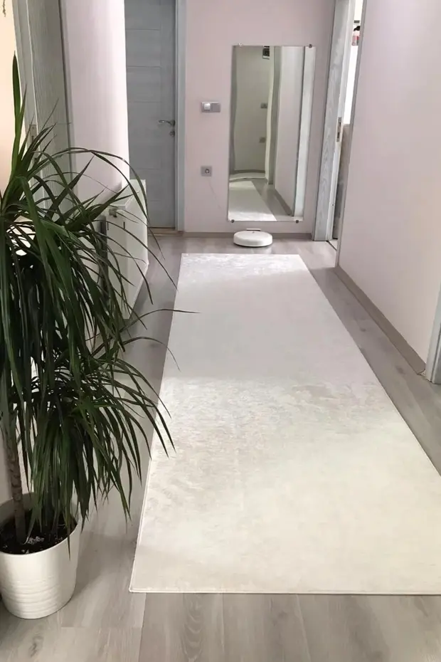 Kaymaz Tabanlı Yıkanabilir Milat Beyaz Yolluk 80x500cm
