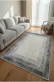 Kaymaz Tabanlı Makinede Yıkanabilir Salon Halısı 80x200cm 2