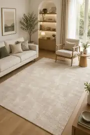 Kaymaz Tabanlı Yıkanabilir Bej Salon Halısı 4545 80x200cm 2