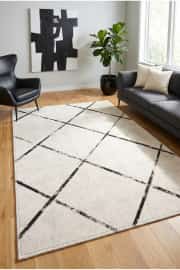 Kaymaz Tabanlı Yıkanabilir Krem Salon Halısı DS427 80x200cm 2