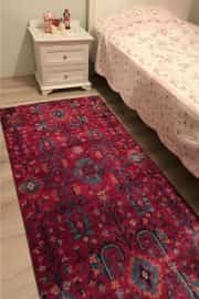 Yıkanabilir Fuşya Otantik Vintage Salon Halısı 211 80x200cm 211 4