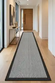 Kaymaz Tabanlı Siyah Salon Halısı 4350 4350 80x200cm 4