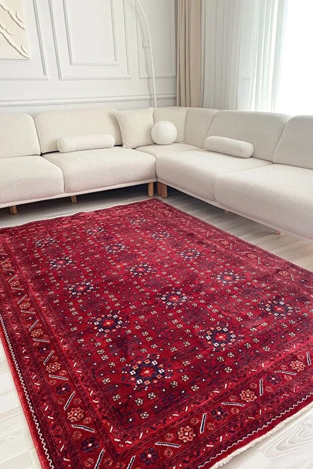 Safir Serisi Kırmızı Vintage Dokuma Halı Salon Halısı 160x240cm
