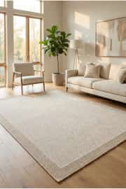 Kaymaz Tabanlı Yıkanabilir Bej Bordürlü HalıVP04 Halı 100x400cm 2