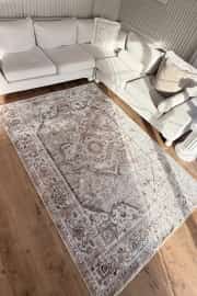 Safir Serisi Krem Vizon Vintage Dokuma Halı Salon Halısı 160x240cm 2