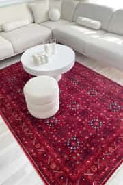 Safir Serisi Kırmızı Vintage Dokuma Halı Salon Halısı 160x240cm 3
