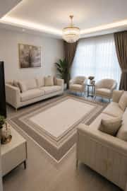 Kaymaz Tabanlı Yıkanabilir Kahverengi Salon Halısı 4429 80x200cm 2