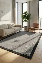 Kaymaz Tabanlı Siyah Salon Halısı 4350 4350 80x200cm 2