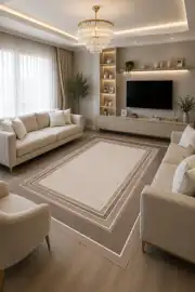 Kaymaz Tabanlı Yıkanabilir Kahverengi Salon Halısı 4429 80x200cm 1