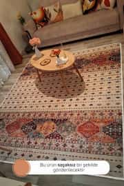 Kaymaz Tabanlı Yıkanabilir Renkli Vintage Halı DS120-02 80x200cm 2