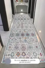 Kaymaz Tabanlı Vintage Renkli Salon Halısı K358-00 K358-00 100x200cm 2